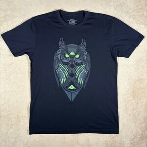 ONNIT Mens Large T-Shirt Black Short Sleeve Owl Graphic